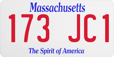 MA license plate 173JC1