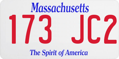 MA license plate 173JC2