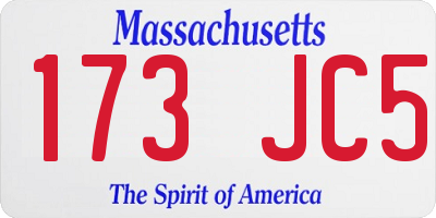 MA license plate 173JC5