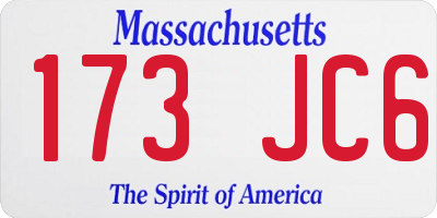 MA license plate 173JC6