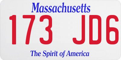 MA license plate 173JD6