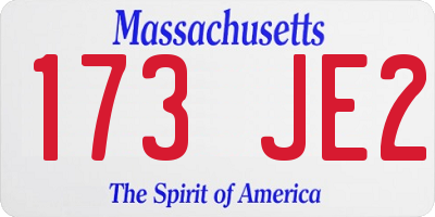MA license plate 173JE2