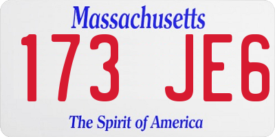 MA license plate 173JE6