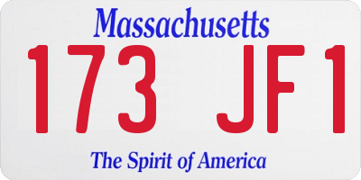 MA license plate 173JF1