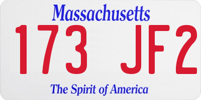 MA license plate 173JF2