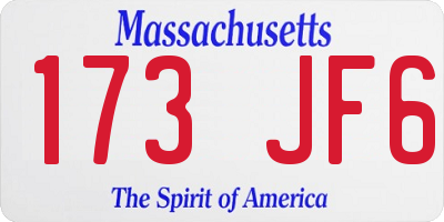 MA license plate 173JF6