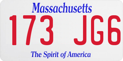 MA license plate 173JG6