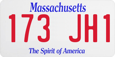 MA license plate 173JH1