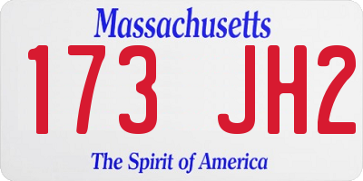 MA license plate 173JH2