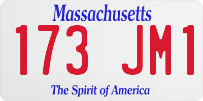 MA license plate 173JM1