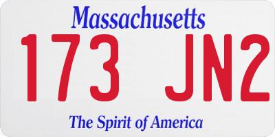 MA license plate 173JN2