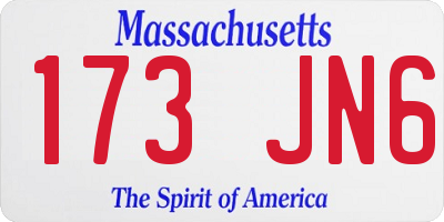 MA license plate 173JN6