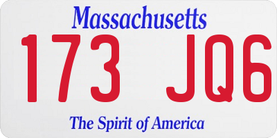 MA license plate 173JQ6