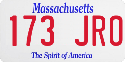 MA license plate 173JR0