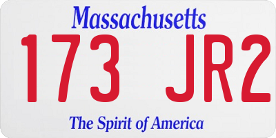 MA license plate 173JR2