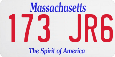 MA license plate 173JR6