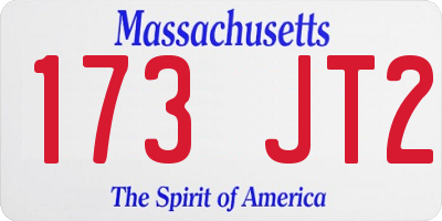 MA license plate 173JT2