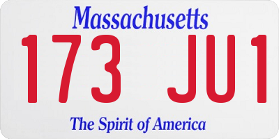 MA license plate 173JU1