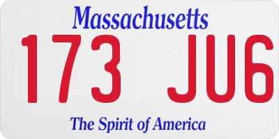 MA license plate 173JU6