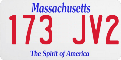 MA license plate 173JV2
