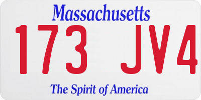 MA license plate 173JV4
