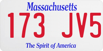 MA license plate 173JV5