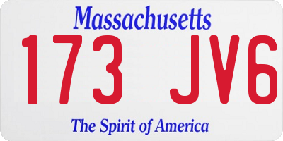 MA license plate 173JV6