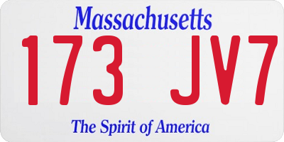 MA license plate 173JV7