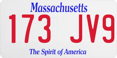 MA license plate 173JV9