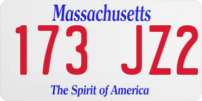 MA license plate 173JZ2