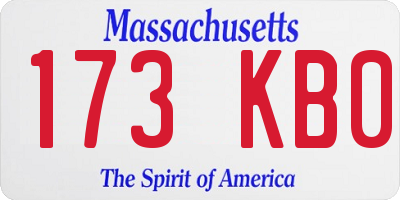 MA license plate 173KB0