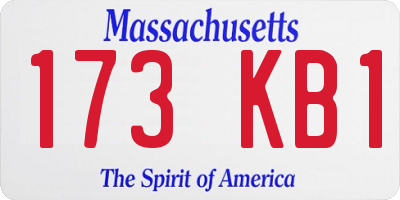 MA license plate 173KB1