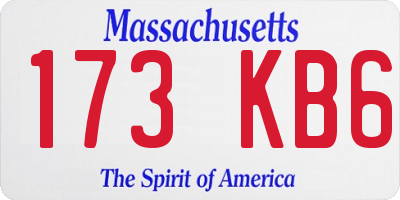 MA license plate 173KB6