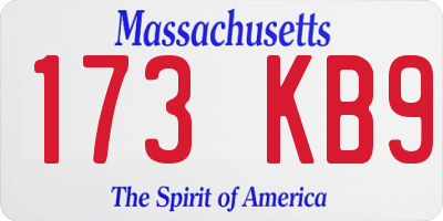 MA license plate 173KB9