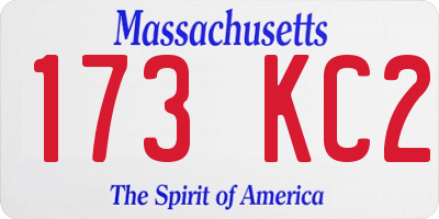 MA license plate 173KC2