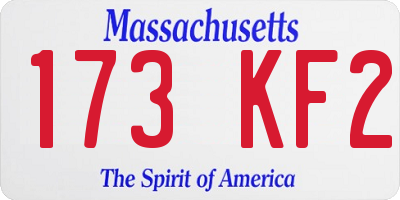 MA license plate 173KF2