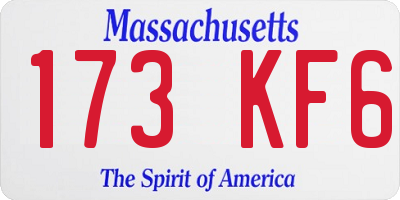 MA license plate 173KF6