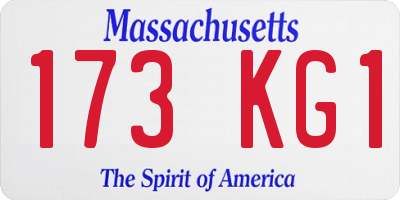 MA license plate 173KG1