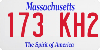 MA license plate 173KH2