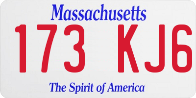 MA license plate 173KJ6