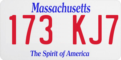 MA license plate 173KJ7