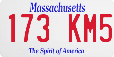 MA license plate 173KM5