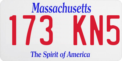 MA license plate 173KN5