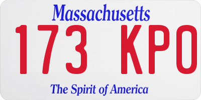 MA license plate 173KP0