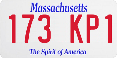 MA license plate 173KP1