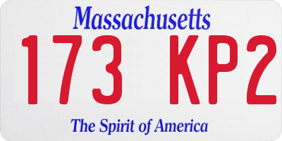 MA license plate 173KP2