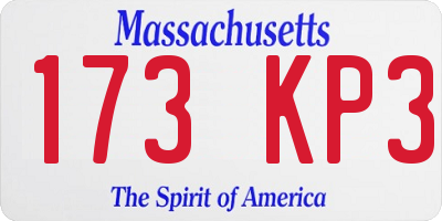MA license plate 173KP3