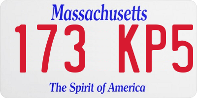 MA license plate 173KP5