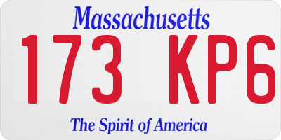 MA license plate 173KP6