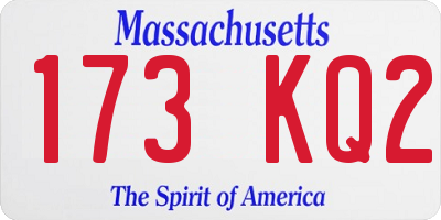 MA license plate 173KQ2